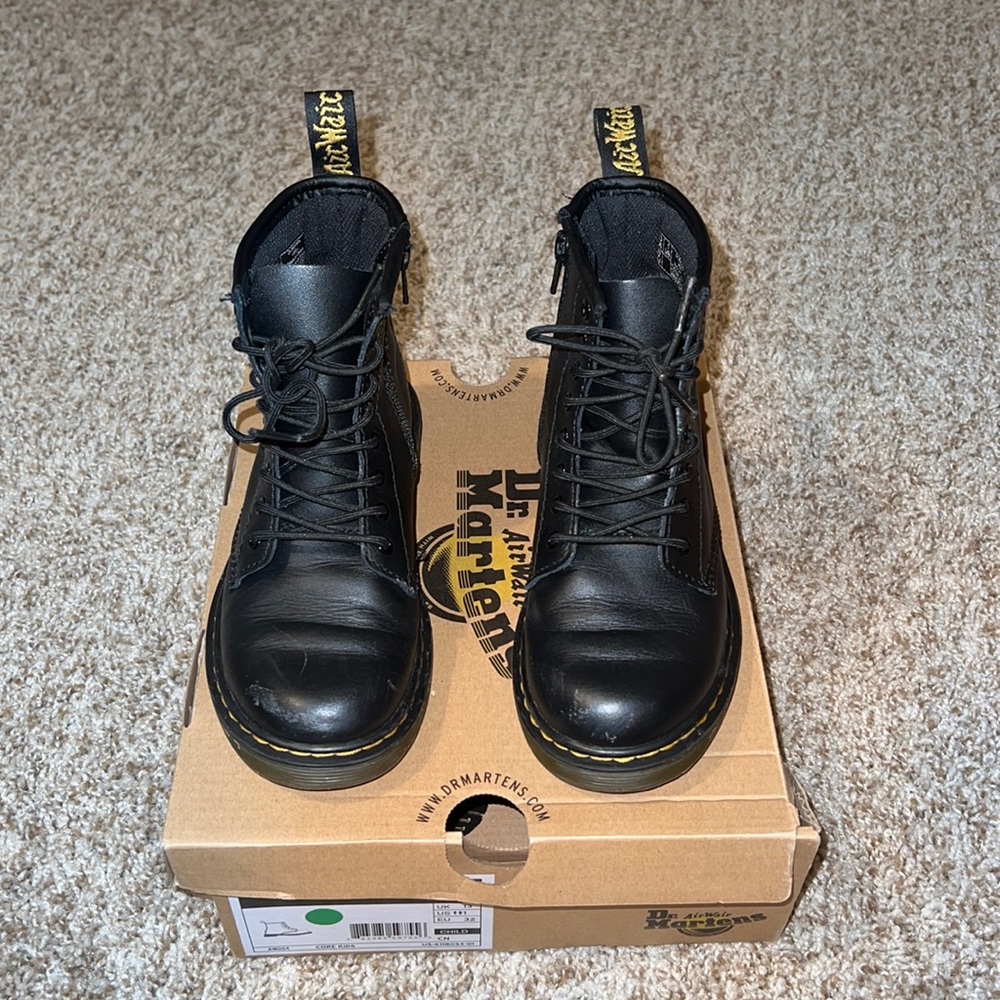Dr. Martens black boots with side zipper